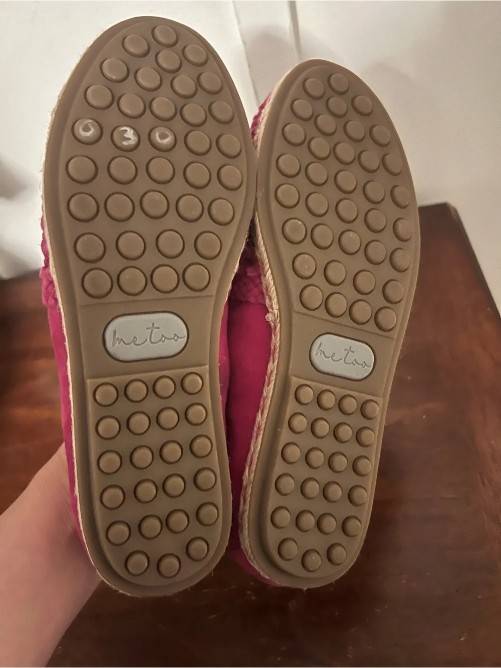 Me Too Lynx espadrille flats woven fuchsia suede upper jute-wrapped sole size 8